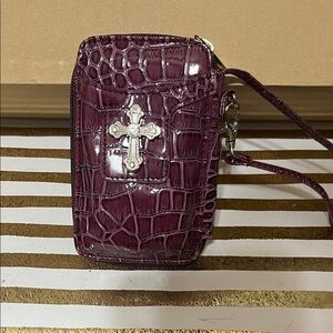 Candie Purple Croc-Embossed Wristlet NWT